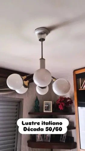Lustre Italiano 50/60 c cúpulas em murano