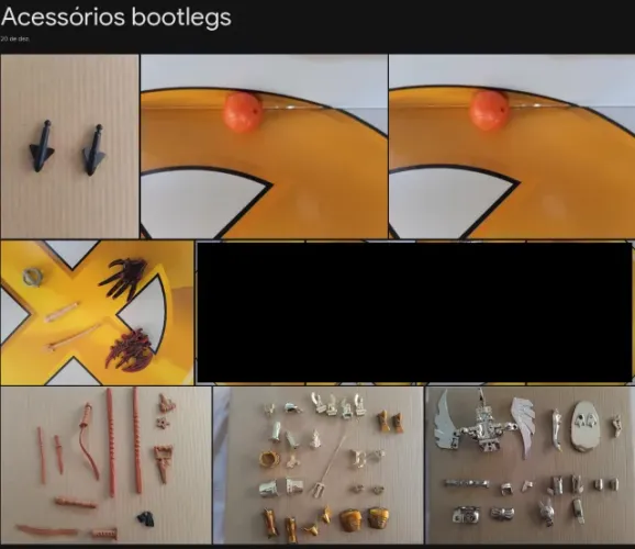 Lote de acessórios bootlegs de bonecos dos anos 90