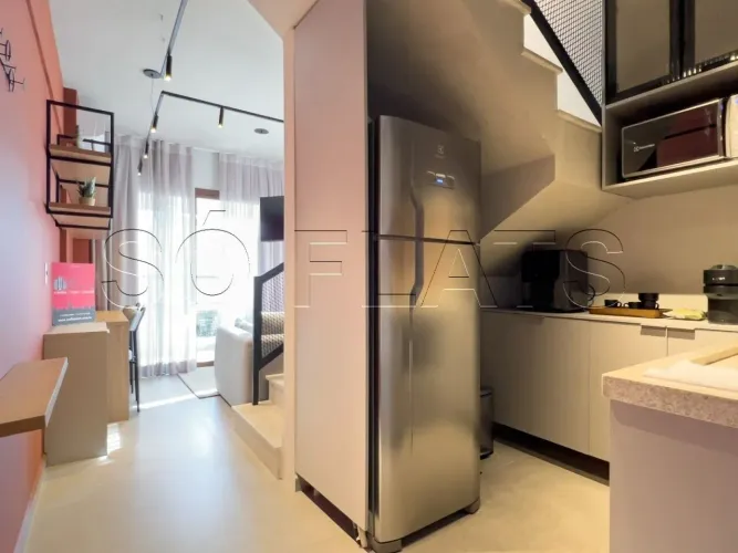 Residencial Next Bela Cintra, apartamento disponível para locação com 44m² e 1 dormitório.