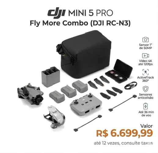 Dji Mini 5 pro fly more combo (dji RC -n3)