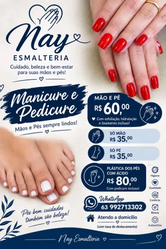 MANICURE E PEDICURE A DOMICÍLIO
