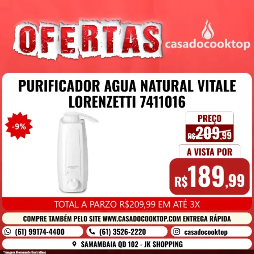 PURIFICADOR AGUA NATURAL VITALE LORENZETTI 7411016