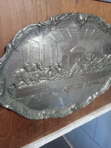 Placa santa ceia.