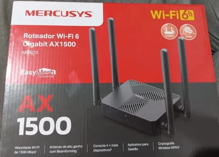 Roteador Mercusys MR60X | Wi?Fi 6 AX1500 Novo | Caixa Lacrada | Linha TP?Link