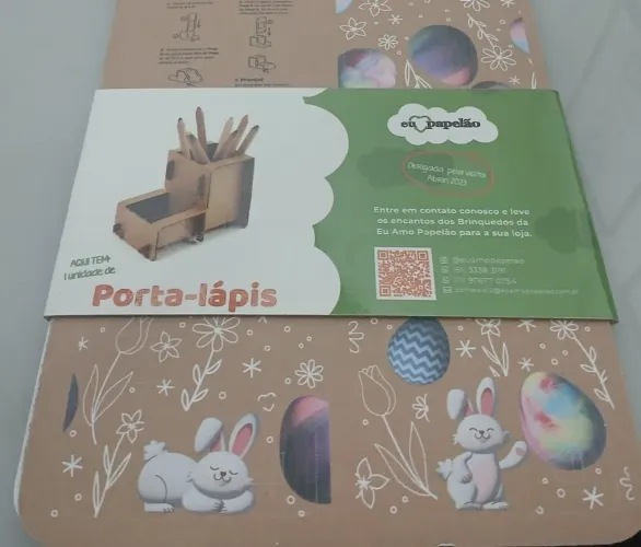 Porta lápis meu papelão páscoa