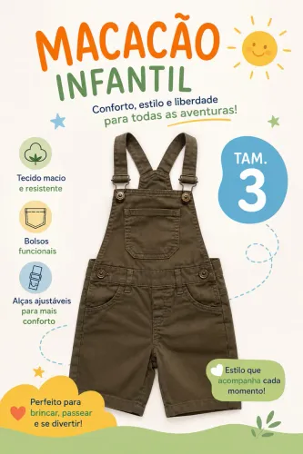 Macacão/Jardineira Infantil