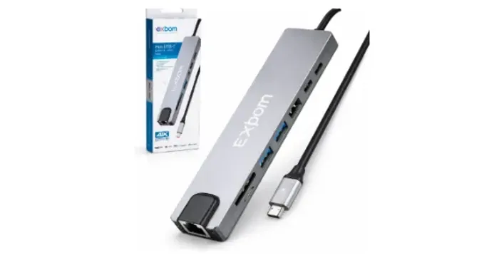 ADAPTADOR TIPO C 8 EM 1 EXBOM UDC-PHNR1008B