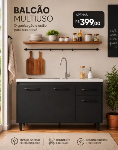 Balcão Funcional e Moderno para Seu Ambiente