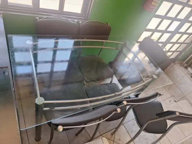 mesa jantar tampo de vidro