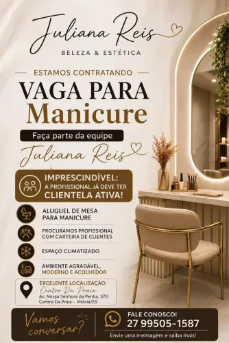 Vaga para manicure 