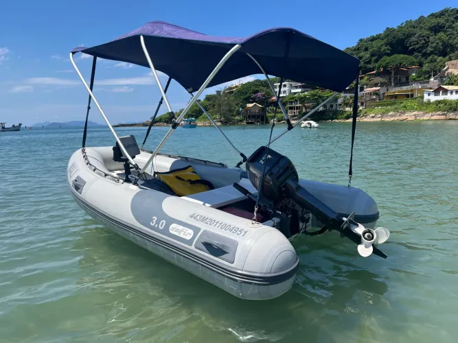 Bote Inflável Zefir 3.0 + Carretinha + Motor Yamaha 15HP - Completo