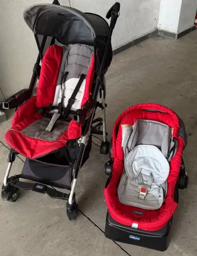 Kit carrinho de bebê e bebê conforto