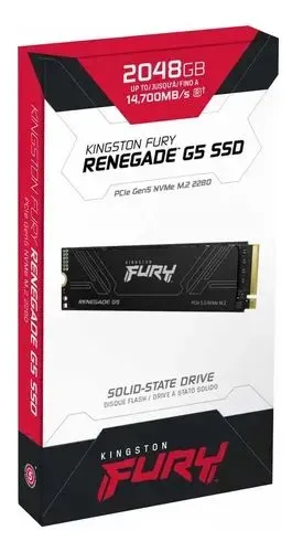 Kingston Fury Renegade G5 2TB (SFYR2S/2T0) é um SSD M.2 NVMe PCIe 5.0