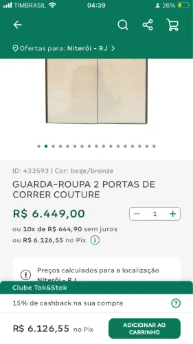 Quarda Roupa Tok Stok