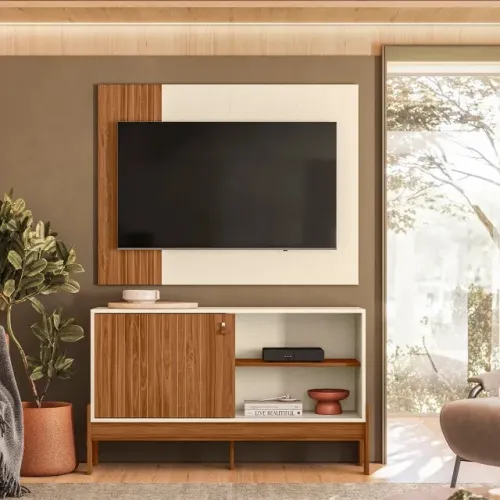 Rack Bancada com Painel para TV até 42 polegadas Wood