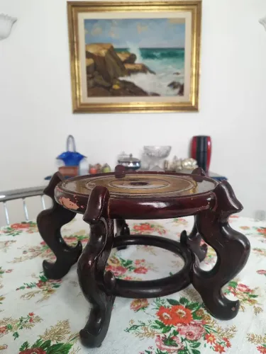 elegante e vintage antigo cachepot em madeira para vasos ornamentais anos 70