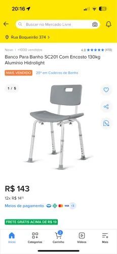 Cadeira banho