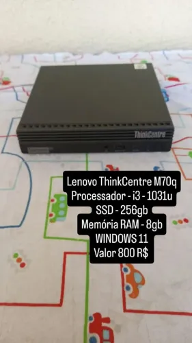 Lenovo ThinkCentre - Processador i3 1031u Sdd 256gb Memória 8gb  windows 11 