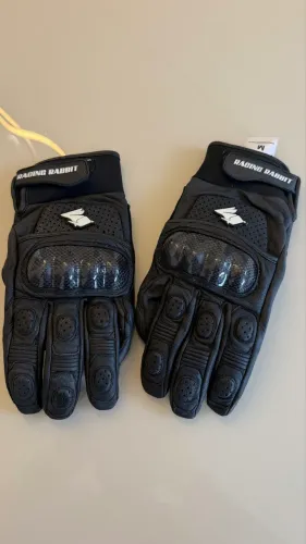 Luva Racing Rabbit Rapid Couro e Carbono (M)
