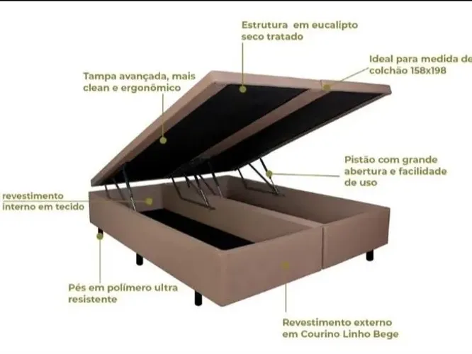 Base Baú 1,58 Queen - Aproveite a Oferta
