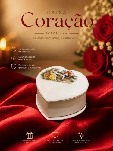 Antigo porta jóias de porcelana São Pedro
