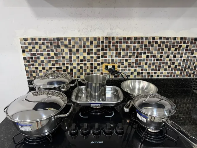 Jogo de panelas aço inox Tramontina 6 peças
