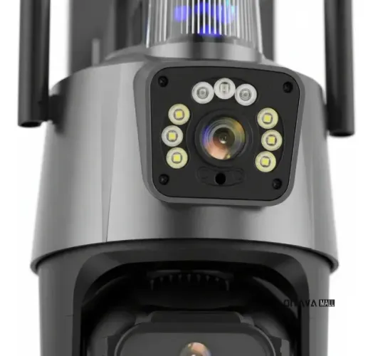Câmera Segurança 4k, Led Lente Dupla, Sirene Policial, Externa Cor Cinza (PRODUTO NOVO) WH