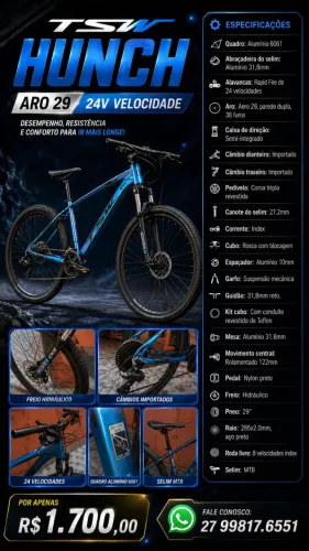 Bicicleta TSW Hunch Aro 29 24v Velocidade
