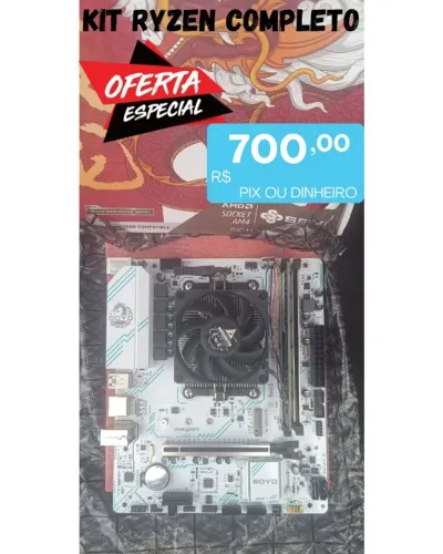 OFERTA - KIT GAMER RYZEN - SOYO B450M + Ryzen 5 1600 + 8GB DDR4 3200MHz + Cooler