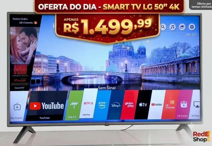 TV + OFERTA ESPECIAL SOMENTE ENQUANTO DURAR O ESTOQUE-SMART TV LG 50 4K-1.499