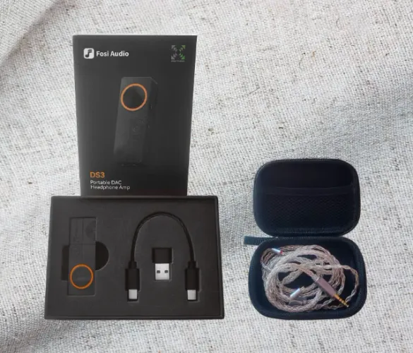 Combo DAC Fosi DS3+Cabo fone de Ouvido 4.4 balanceado