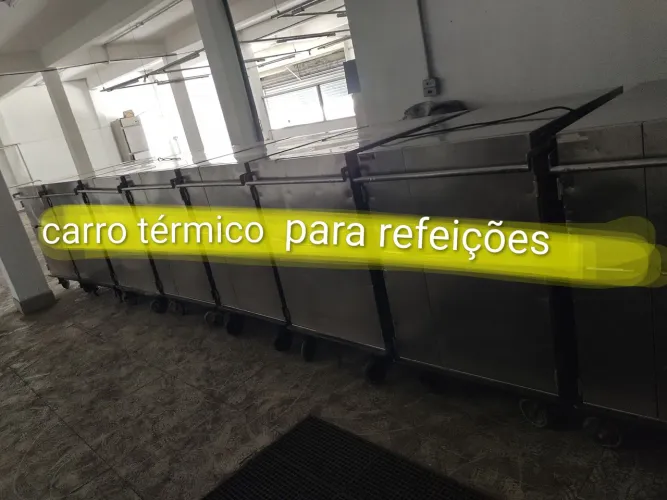 Carro transporte térmico p/ hospital e hotelaria 100% em inox aço 316 por dentro e fora