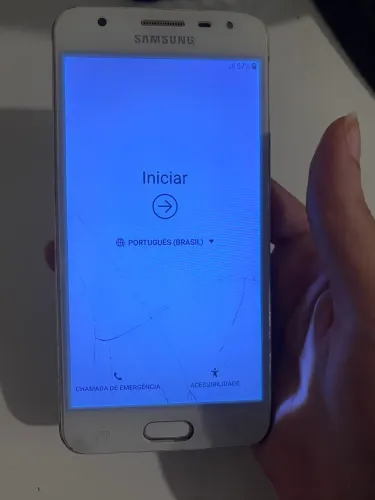 Samsung j5 prime tela trincada usado mais funciona tudo.