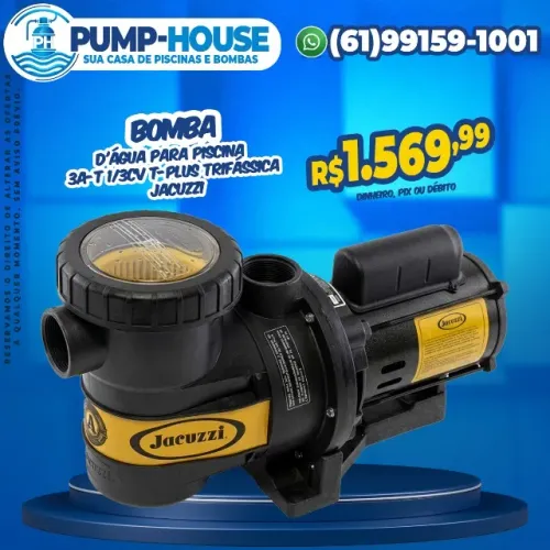 Bomba Para Piscina 3A-T 1/3CV T-Plus Trifássica Jacuzzi