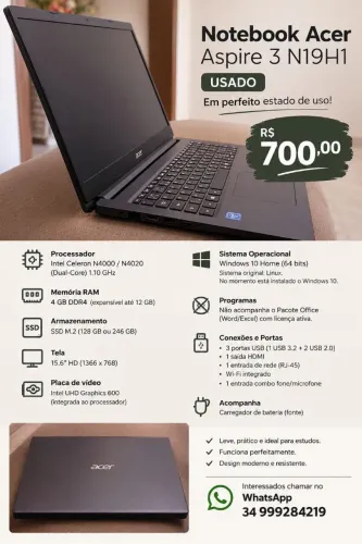 ? Notebook Acer Aspire 3 N19H1