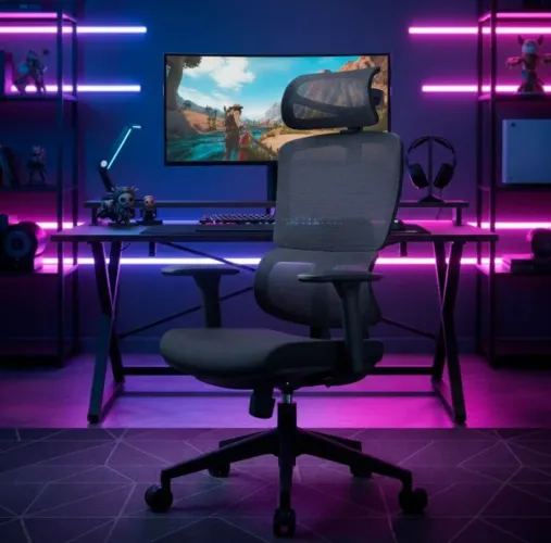 CADEIRA PRESIDENTE/GAMER ERGONOMICA LOMBAR,CERVICAL,BRAÇOS AJUSTAVEIS E COSTAS RECLINÁVEL 