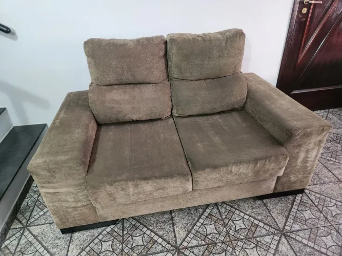 Sofá Retratil e Reclinável 2 Lugares/Marrom - Aceito Ofertaa