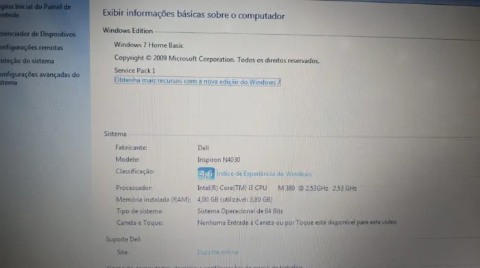 Notebook Dell ispirion i3 bateria não carrega