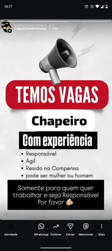 Chapeiro com experiência