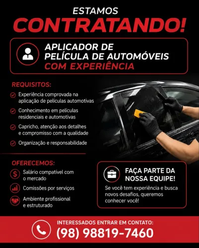 Vaga Aplicador de fumê