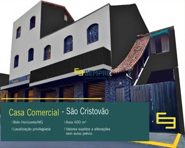 Casa comercial à venda no bairro São Cristóvão em Belo Horizonte/MG.