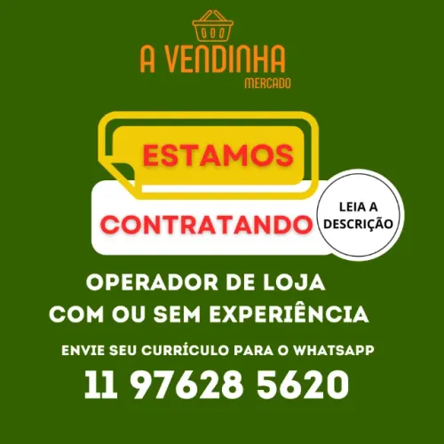 Atendente de loja - Pinheiros - Início imediato