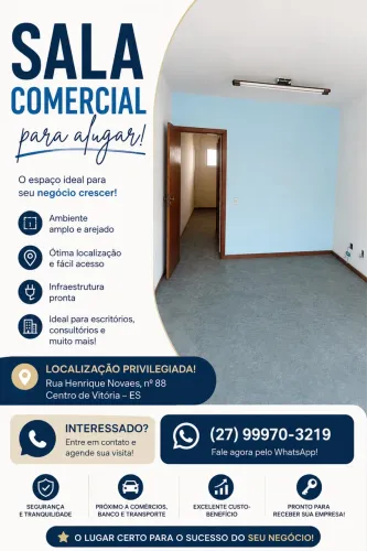 Sala Comercial para Alugar no Centro de Vitória - ES