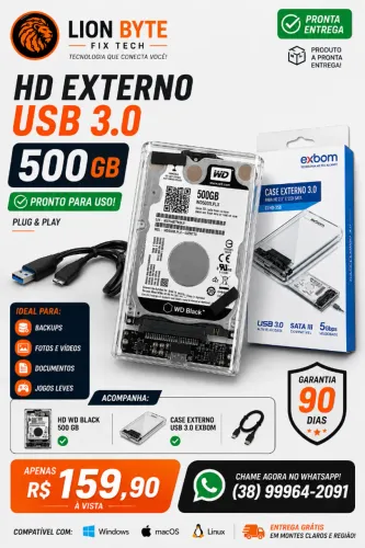 HD EXTERNO USB 3.0 - 500 GB