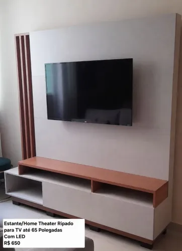 Estante/Home Theater Ripado para TV até 65 Polegadas