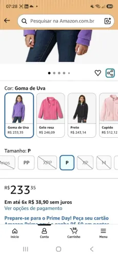 Columbia original! Jaqueta fleece tam P (7/8) anos. Nova com etiqueta