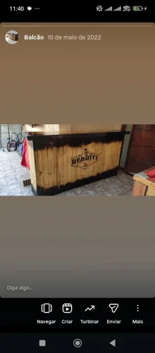 Balcão de madeira para comércio