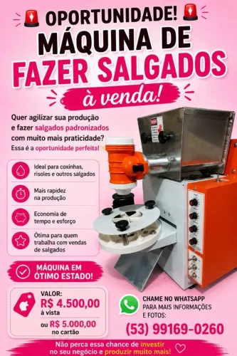 Vende máquina de salgados