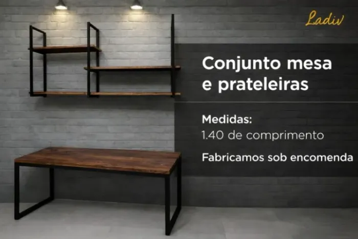 Kit mesa/estante Escritorio