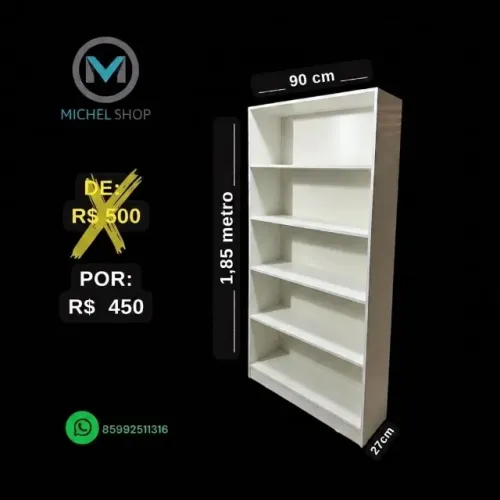 estante expositor prateleira MDF (92x1.82) Novo R$ 450
